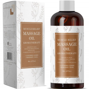 Massage Oil for Sore Muscles and Body Pain Relief  Massage Therapy for Women and Men  Great Deep Tissue Massage for Back Anti Aging Moisturizers for Dry Skin  Sweet Almond Jojoba  16 oz