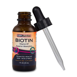 SBR Nutrition - Biotin Liquid Drops, 5000mcg Biotin per Serving, 60 Serving, Mixed Berry Flavor, No Artificial Preservatives, Vegan Friendly, Supports Healthy Hair Growth, Strong Nails and Glowing Skin, Made in USA