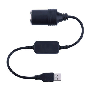 USB A Male to 12V Car Cigarette Lighter Socket Female Cable Converter 1Ft/30cm