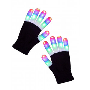 Aubllo LED Gloves Light Up Rave Glow Gloves 3 Colors 6 Modes Flashing Halloween Costume Clubbing Birthday Party Novelty Light Up Toys