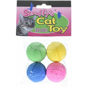 Boss Pet 04467 Scruff's Colorful Kitty Springy Foam Sponge Balls
