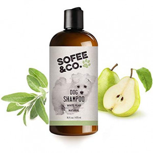 Sofee and Co. Natural Dog/Puppy Shampoo, White Pear - Clean, Moisturize, Deodorize, Detangle, Calm, Soothe, Soften, Normal, Dry, Itchy, Allergy, Sensitive Skin. Prevent Mattes. 16 oz