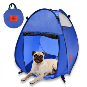 MyDeal Pop Up Pet House in a Bag for Portable Play Pen or Kennel Tent with 3 Net Windows and Zipper Door for Shade , Shelter and Safety . Perfect for Dog , Cat , Rabbit + More!