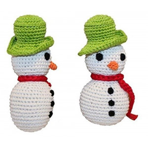 Mirage Pet Products 500-008 Holiday Knit Knack Frost The Snowman Organic Dog Toy, Small