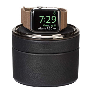 Sena Leather Watch Charging Case for Apple Watch - Black