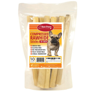 Raw Paws Pet Premium Compressed Rawhide Sticks for Puppies and Small, Medium and Large Dogs- Packed in The USA - Natural Beef Hide Dog Chews - Safe Pressed Rawhide Rolls