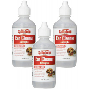 Sulfodene Ear Cleaner Antiseptic for Dogs and Cats, 4oz Bottles (3 Pack)
