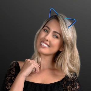 Blue EL Wire Cat Ears Headband