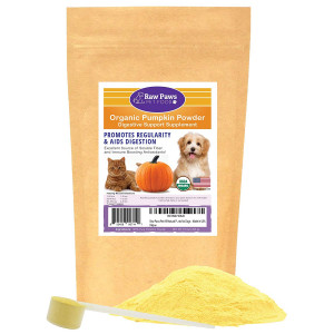 Raw Paws Pet Organic Pure Pumpkin for Dogs and Cats, Powder - Fiber for Dogs - Cat and Dog Digestive Supplement for Healthy Stool, Regularity, Dog Gas Relief and Anti Scoot - Cat and Dog Diarrhea Relief