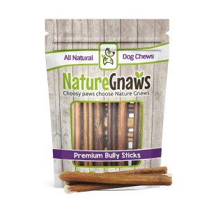 Nature Gnaws Small Bully Sticks - 100% All-Natural Grass-Fed Free-Range Premium Beef Dog Chews