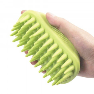 ZOOPOLR Pet Silicone Shampoo Brush for Long and Short Hair Medium Large Pets Dogs Cats, Anti-Skid Rubber Dog Cat Pet Mouse Grooming Shower Bath Brush Massage Comb