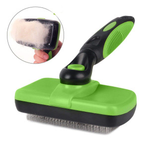 smartelf Pet Grooming Brush Self Cleaning Slicker Brushes for Dogs and Cats Long and Thick Hair Best Pet Shedding Tool for Grooming Loose Undercoat,Tangled Knots and Matted Fur