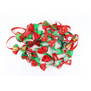 Midlee Christmas Dog Bow Tie Pack of 10 (Neck Size: 7.5"-13")