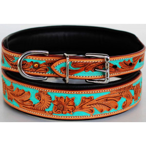 Dog Puppy Collar Cow Leather Adjustable Padded Canine 6086