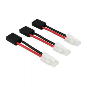 OliYin 3pcs Male Tamiya to Female TRX Traxxas Connector Adapter Cable 14awg 5cm 1.96in for NiCd NiMH Dynamite(Pack of 3)