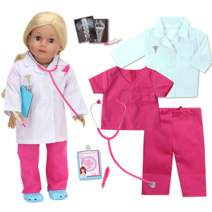 Sophia's 18 Inch Doll Doctor Outfit and Medical Accessories 10 Piece Doctor or Nurse Set with Outfit and Accessories for Perfect for American Dolls and More!