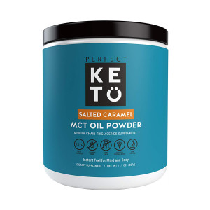 Perfect Keto MCT Oil Powder: Salted Caramel Ketosis Supplement (Medium Chain Triglycerides, Coconuts) for Ketone Energy. Paleo Natural Non Dairy Ketogenic Keto Coffee Creamer