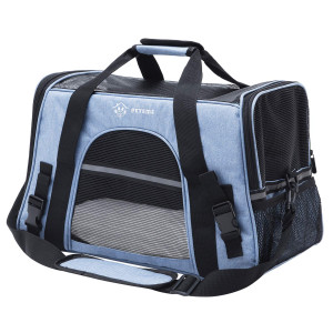 Peteme Airline Approved Pet Carrier, Soft Sided Cat Carrier Dog Carrier for Cats, Small Dogs, Pups, Guinea Pigs and Small Animals