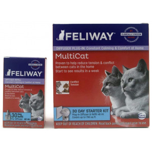 Feliway MultiCat Pheremone Diffuser and 2 Refills Cat Calming Product 60 Day Supply Bundle