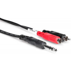 Hosa TRS-204 1/4" TRS to Dual RCA Insert Cable, 4 Meters
