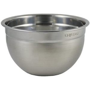 Tovolo Stainless Steel Deep Mixing, Easy Pour With Rounded Lip Kitchen Metal Bowls for Baking and Marinating, Dishwasher-Safe, 1.5 Quart