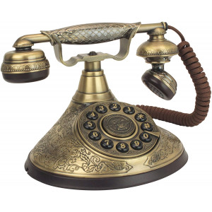 Design Toscano PM1935 Antique Phone - Versailles Palace 1935 Rotary Telephone - Corded Retro Phone - Vintage Decorative Telephones,Bronze