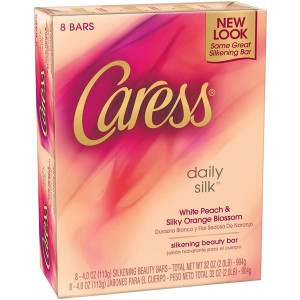 Caress Moisturizing Beauty Bar, Daily Silk, 4.25 oz, 8, ct