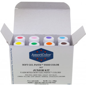 Food Coloring AmeriColor Soft - Gel Paste Junior Kit, 8 Colors.75 Ounce Bottles