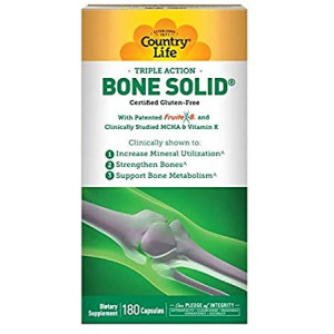 Country Life Triple Action Bone Solid - 180 Capsules - Increase Mineral Utilization - Strengthen Bones - Bone Metabolism
