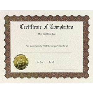 (Price/Pack)Masterpiece Studios 930400 Completion Stock Certificate