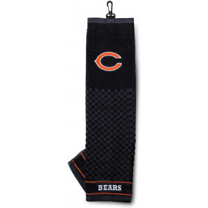 Team Golf NFL Chicago Bears Embroidered Golf Towel, Checkered Scrubber Design, Embroidered Logo
