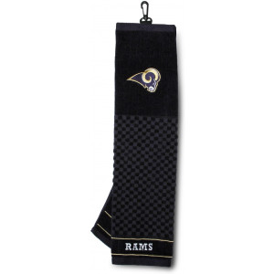 Team Golf NFL Los Angeles Rams Embroidered Golf Towel, Checkered Scrubber Design, Embroidered Logo, St. Louis Rams