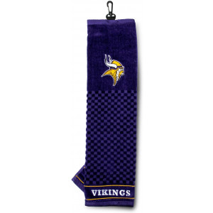 Team Golf NFL Minnesota Vikings Embroidered Golf Towel, Checkered Scrubber Design, Embroidered Logo (31610)