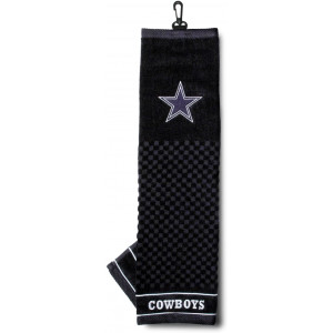Team Golf NFL Dallas Cowboys Embroidered Golf Towel, Checkered Scrubber Design, Embroidered Logo