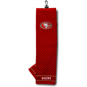 Team Golf NFL San Francisco 49ers Embroidered Golf Towel, Checkered Scrubber Design, Embroidered Logo