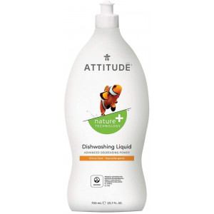 ATTITUDE Dish Detergent, Plant-Based, Hypoallergenic, Eco-Friendly, 23.7-Fl.Oz.