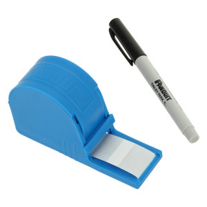 Panduit S100X225VARY Self-Laminating Dispenser with Pen, Vinyl, White/Clear