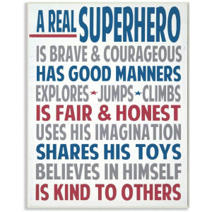 The Kids Room by Stupell Typography Art Wall Plaque, A Real Superhero, 11 x 0.5 x 15, Proudly Made in USA