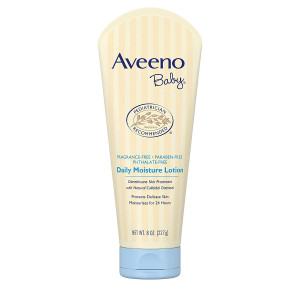 Aveeno Baby Daily Moisture Lotion with Natural Colloidal Oatmeal and Dimethicone, Fragrance-Free, 8 Ounce (Pack of 1)