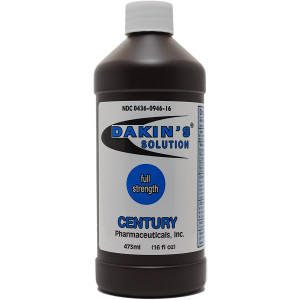 Century Pharmaceuticals Dakin's Solution-Full Strength 304360946160 Sodium Hypochlorite 0.5% Wound Therapy for Acute and Chronic Wounds