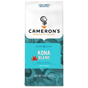 Cameron's Coffee Roasted Ground Coffee Bag, Kona Blend, 12 Ounce