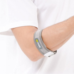 Bracoo Tennis-Golfer Elbow Strap, Quality Compression EVA Pad for Tendonitis, Muscle Strain Relief, EP40, One Size, Gray