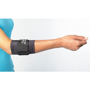 Hypoallergenic Elbow Band with Compression Pad and Supportive Strap for Pain Relief from Tennis Elbow and Golfer's Elbow - by BioSkin (Large)