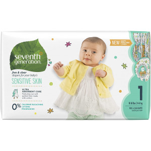 Seventh Generation Free and Clear Diapers - Size 1-40 ct