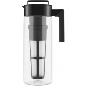 Takeya Iced Tea Maker with Patented Flash Chill Technology Made in USA, 2 Quart, Black