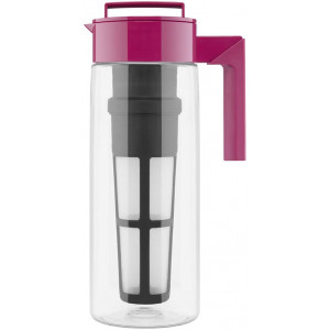 Takeya Iced Tea Maker with Patented Flash Chill Technology Made in USA, 2 Quart, Raspberry