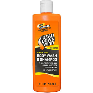 Dead Down Wind Rinse-Free Hair and Body Wash | 8 oz. Bottle | Unscented | Biodegradable, No Rinse Shampoo, Multipurpose, All Natural Camp Soap for Travel, Hunting and Camping Accessories