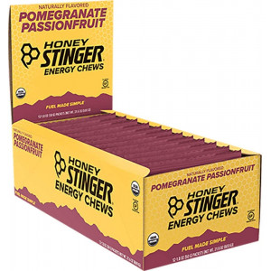 Honey Stinger, Chew Energy Pomegranate Passion Fruit Box 12 Count Organic, 21.6 Ounce