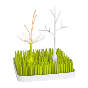 Boon Grass Countertop Baby Bottle Drying Rack with Stem and Twig Accessories
