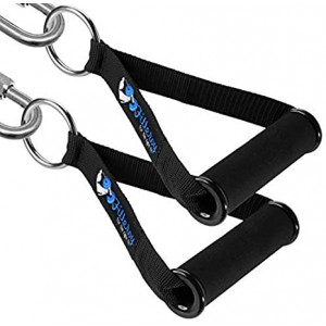 Fitteroy Premium Heavy Duty Exercise Handles (Set of 2) for Cable Machines and Resistance Bands